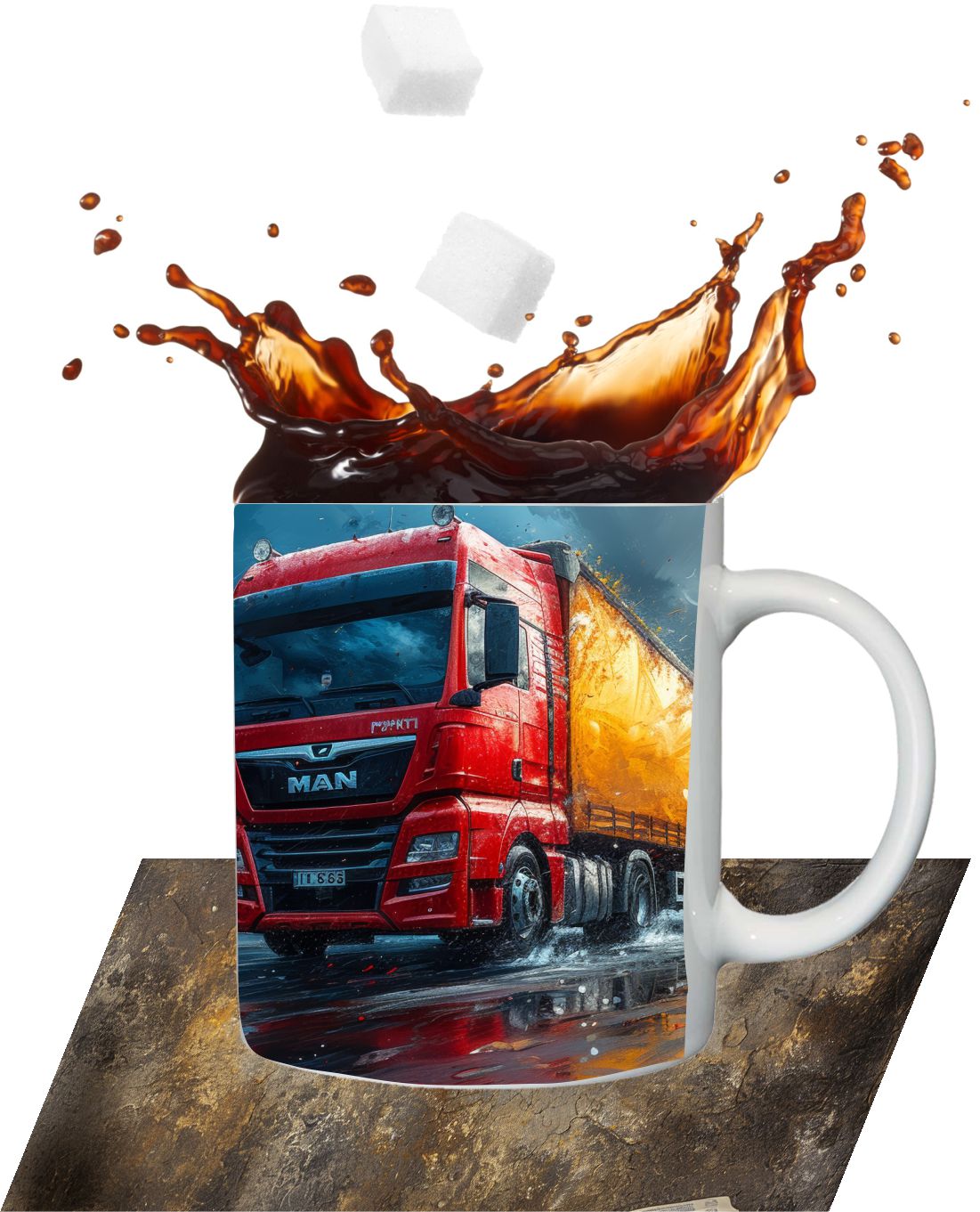 Kubek z grafiką Super Prezent Ciężarówki