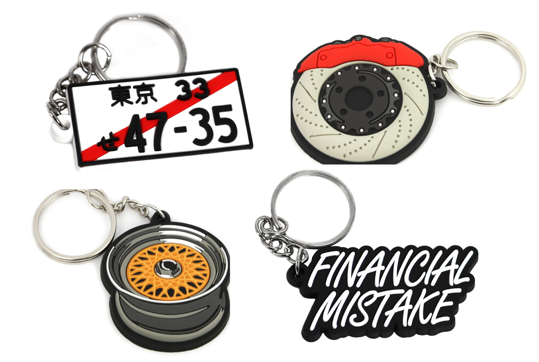 Brelok gumowy PVC w kształcie części samochodowych – stylowy gadżet dla fanów motoryzacji!