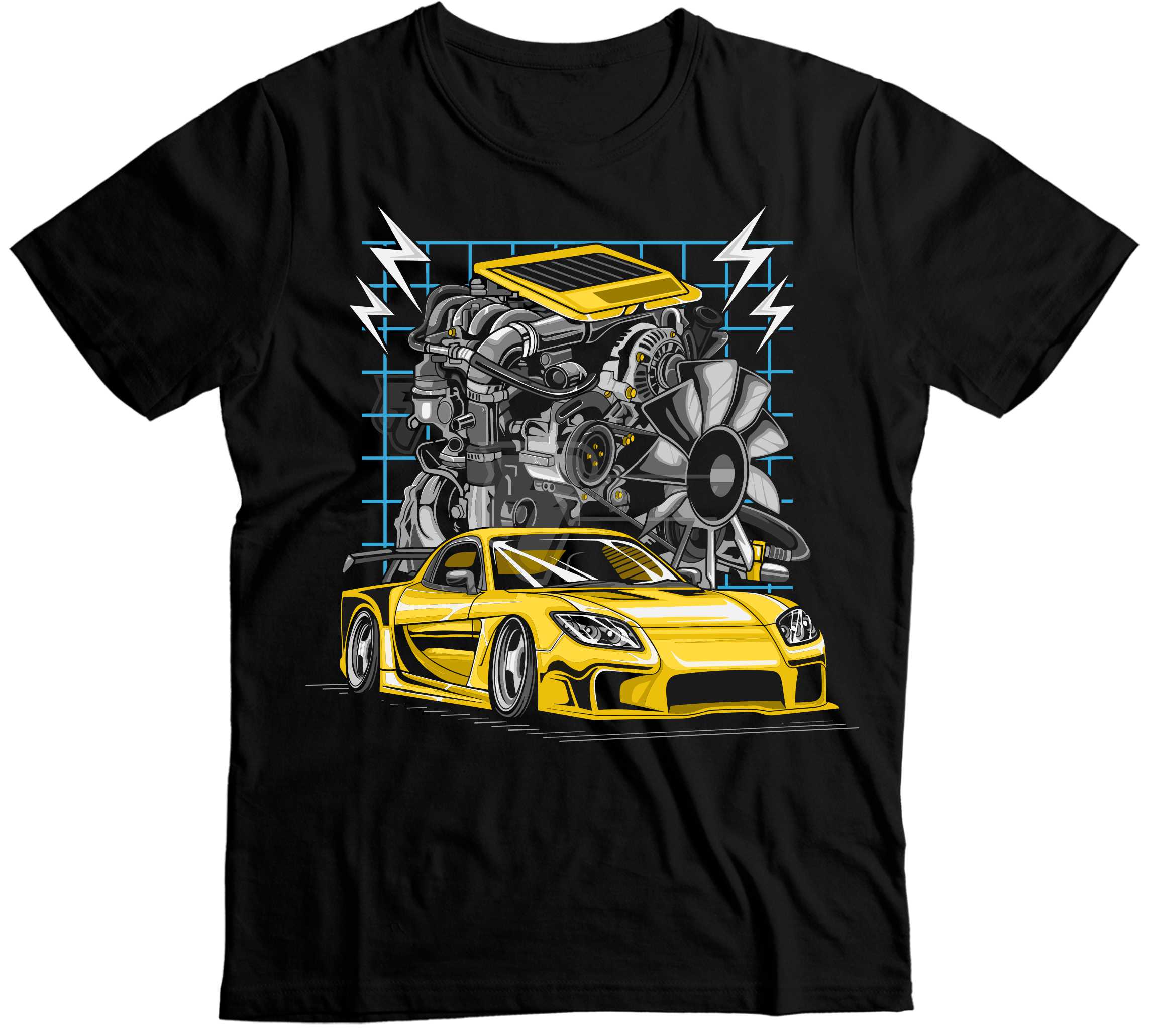 Rotary Power - Mazda RX-7 - Koszulka dla Fanów Wankla