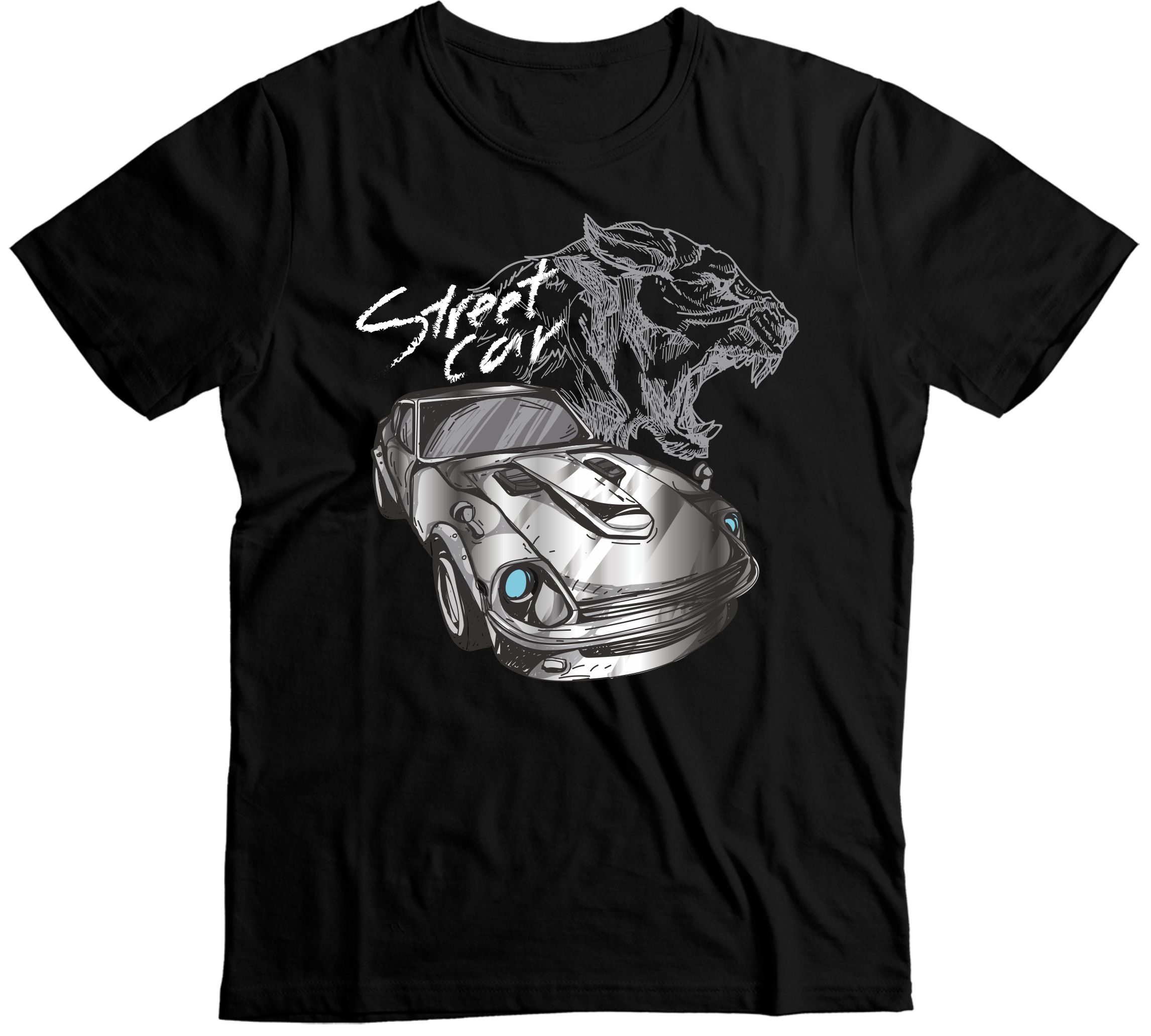 Street Car Tiger - Koszulka z Pazurem Miejskiej Jazdy