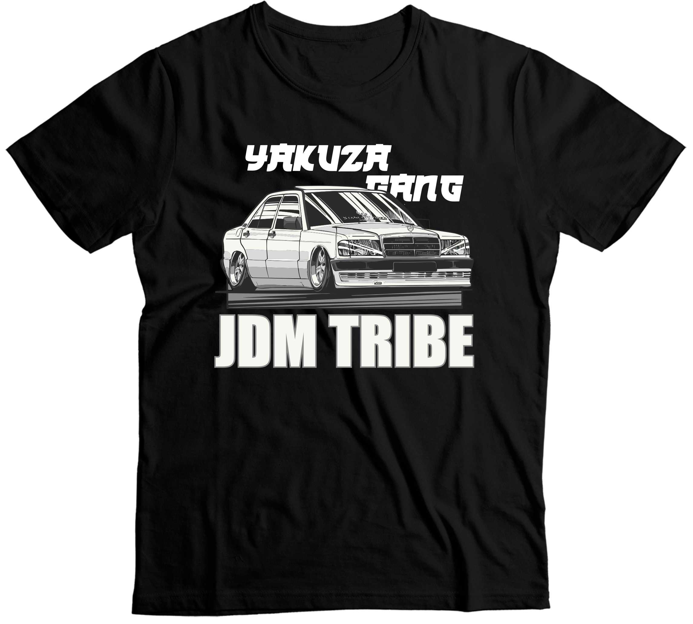 Yakuza Gang JDM Tribe - Mercedes W124 - Koszulka dla Miłośników JDM i Klasyki