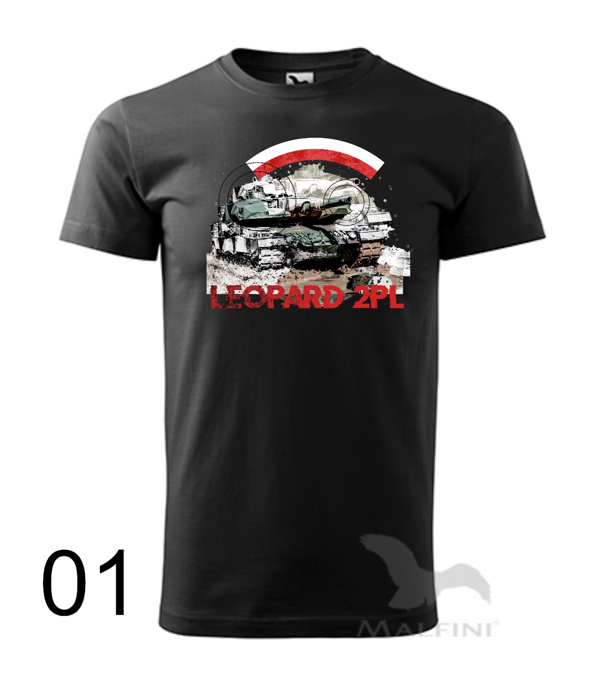 Koszulka z Polskim Czołgiem - Leopard 2PL w Biało-Czerwonych Barwach